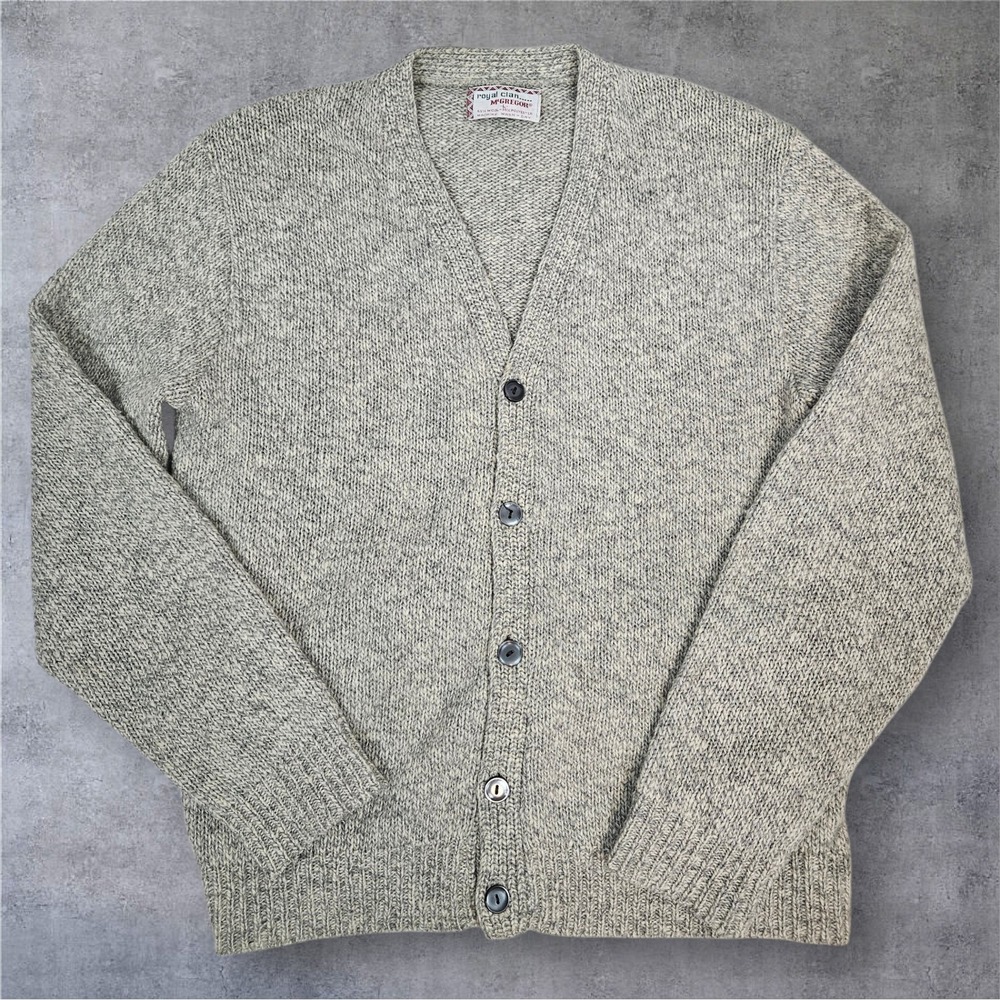 Vintage McGregor Royal Clan Men's Cardigan Sweater Large 70s Kurt Cobain Q52